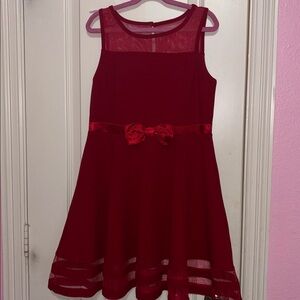 NWT Calvin Klein Kids Red Formal Dress with Bow